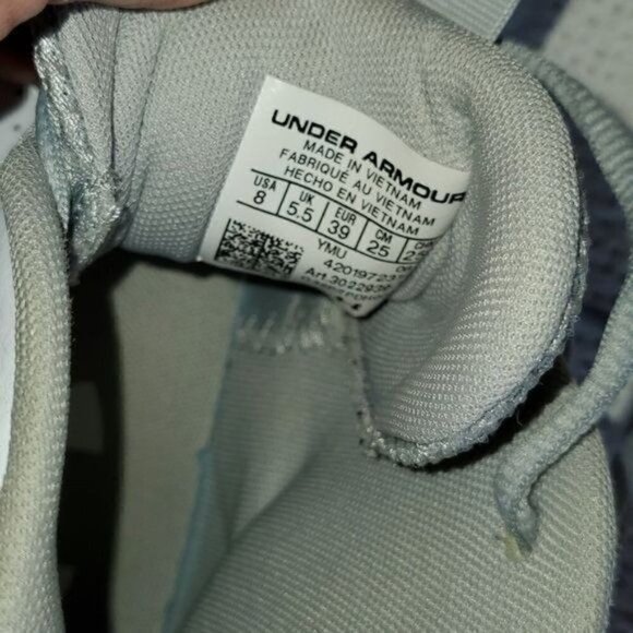 Under Armour Jet Sz. 8 High Top White Athletic Shoes - Picture 7 of 8